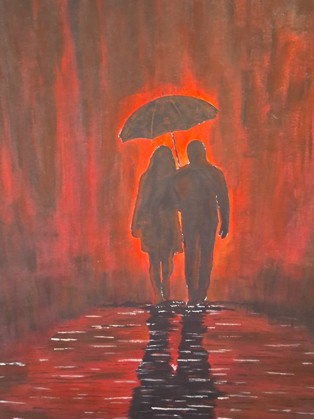 Crimson Couple 18x24 Acrylic $100.00