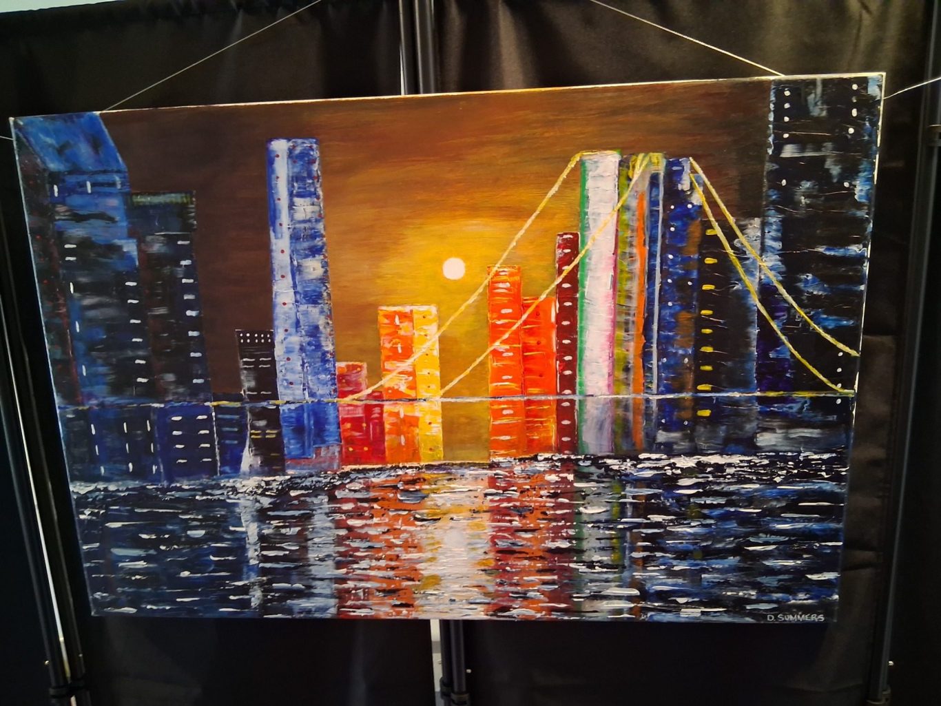 Sunset Cityscape 24x36 Acyrlic $200.00