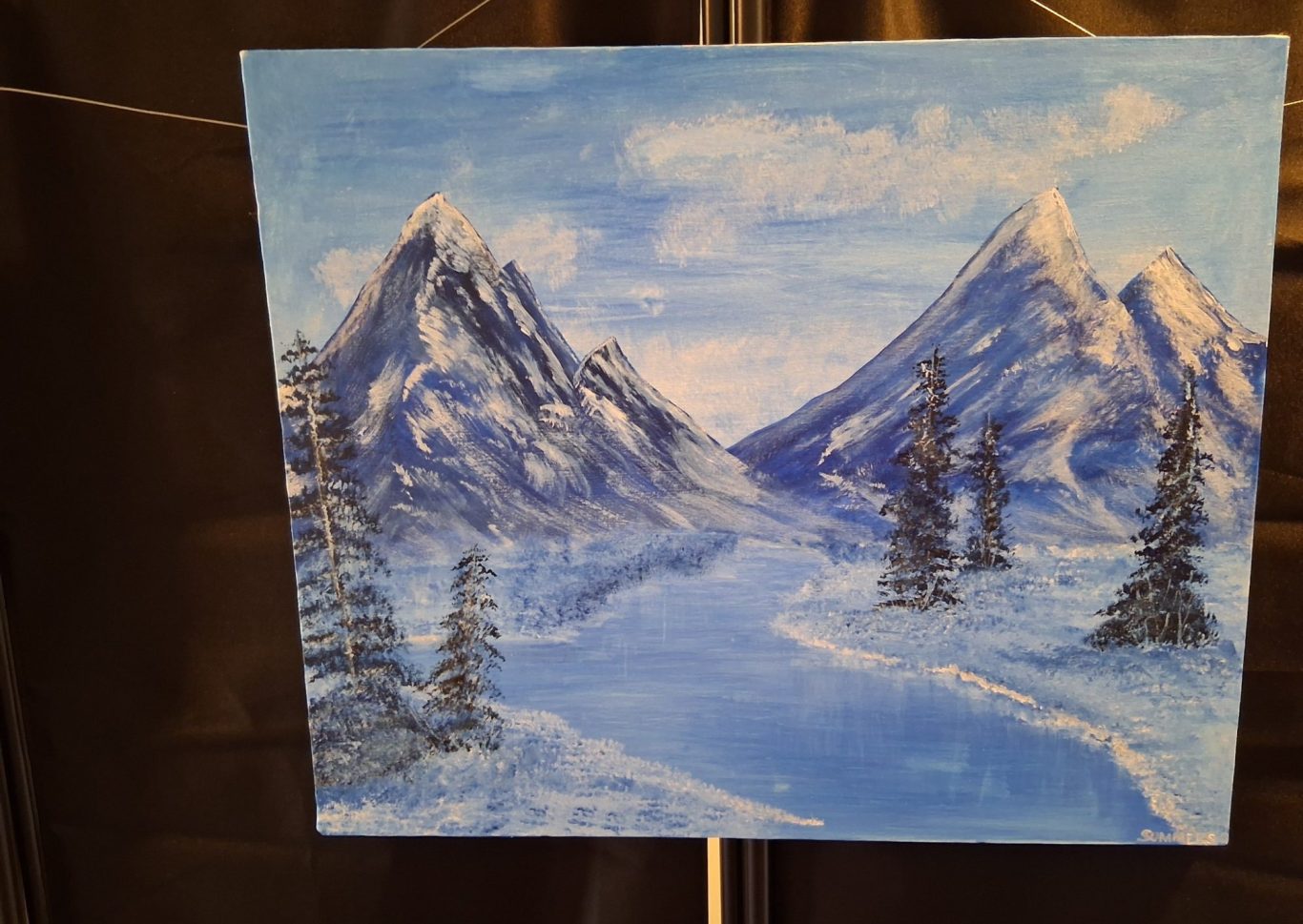 Winter Mountain Stream Oil 18x24 $100.00
